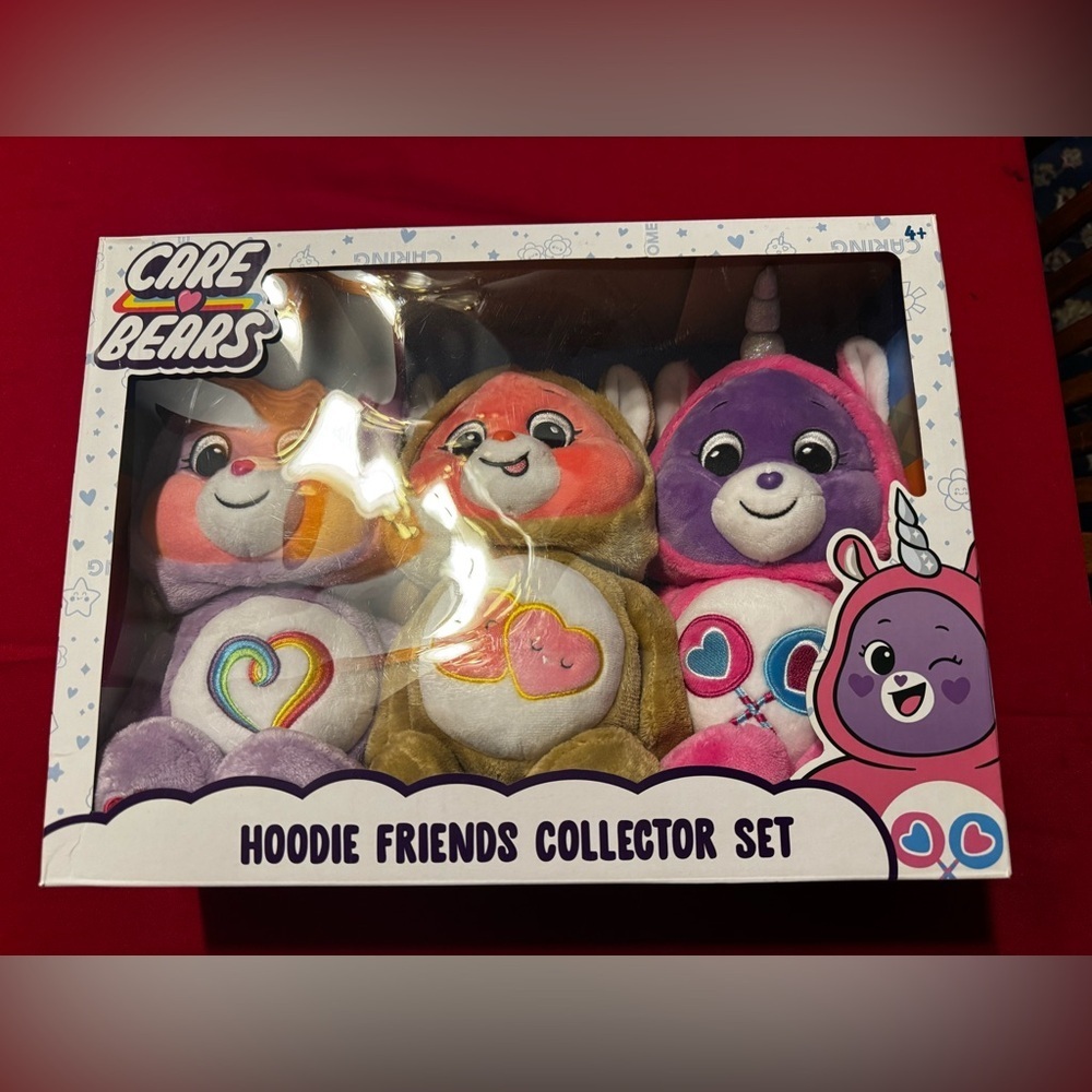 Care Bears Hoodie Friends  Collector Set  Of Three NRFB NWT Excellent Gift